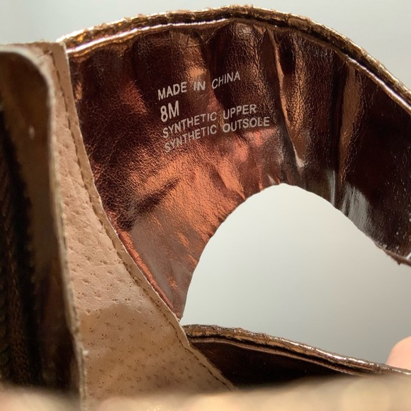 H by Halston // Bronze Snakeskin Embossed Metallic Heels, Size 8M - Picture 10 of 12